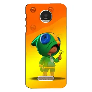 Чехол Бравл Старс для Motorola MOTO Z (LEON в кофте)