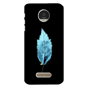 Чехол с картинками на черном фоне для Motorola MOTO Z (Листочек)
