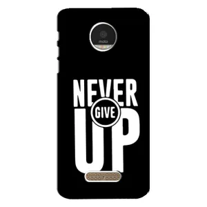 Силиконовый Чехол на Motorola MOTO Z с картинкой Nike (Never Give UP)