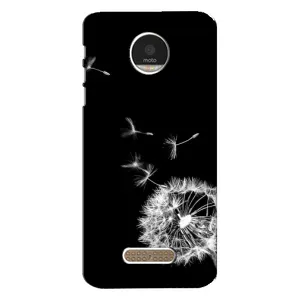 Силіконовий Чохол з кульбабками на Motorola MOTO Z (Кульбабка на чорному)