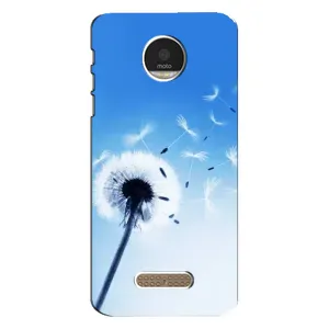 Силіконовий Чохол з кульбабками на Motorola MOTO Z (Кульбабка на блакитному)