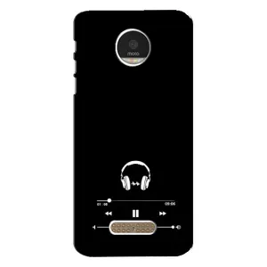 Чехол с картинками на черном фоне для Motorola MOTO Z (Плеер)