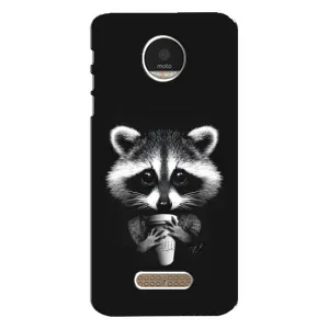 Силиконовый Чехол с Енотами на Motorola MOTO Z (С кофем)