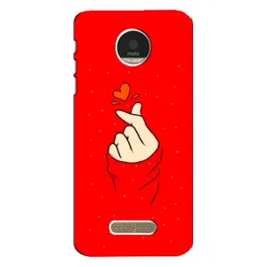 Чехлы (Знак сердечка) на Motorola MOTO Z (Сердце на красном)