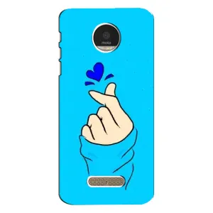Чехлы (Знак сердечка) на Motorola MOTO Z (Сердце на синем)