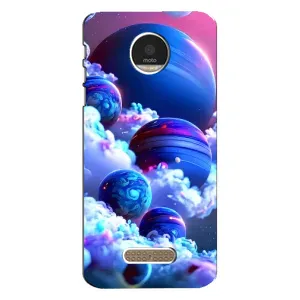 Чехлы КОСМОС для Motorola MOTO Z (Синие планеты)