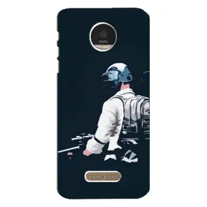 Силиконовый чехол с картинкой "Герой Pubg" на Motorola MOTO Z (В экиперовке)