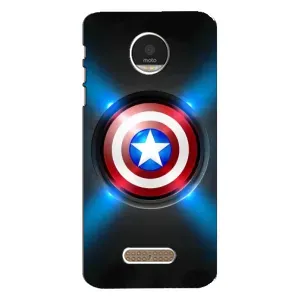 Чехол с Щитом Капитана Америки на Motorola MOTO Z (Яркий Щит Капитана)