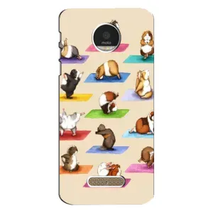 Чехол с Прикольным принтом на Motorola MOTO Z (Ёга свинок)