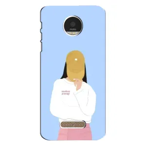 Силиконовый Чехол на Motorola MOTO Z с картинкой Стильных Девушек (Желтая кепка)