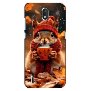 Печатный чехол «Зверята с кофе» для Nokia 1.3 (Белка с кофе)