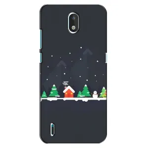 Силиконовый бампер на рождество для Nokia 1.3 (Город зимний)
