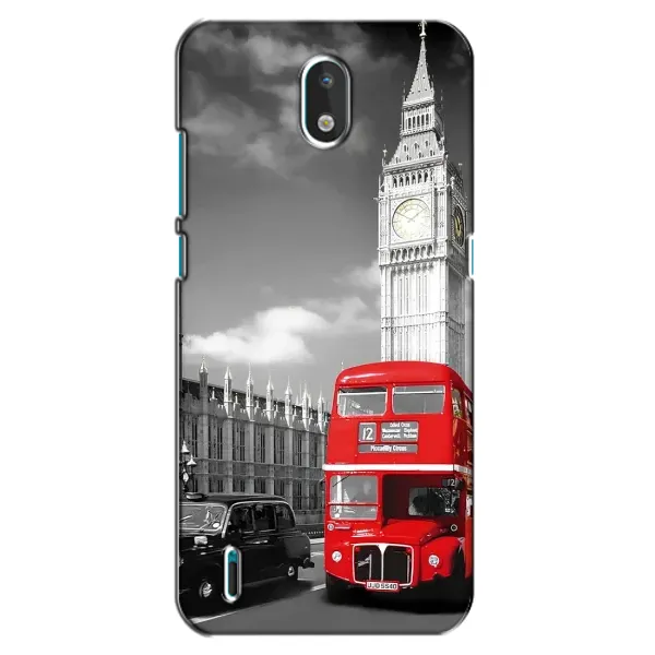 Чехол с рисунком «Красный автобус» для Nokia 1.3
