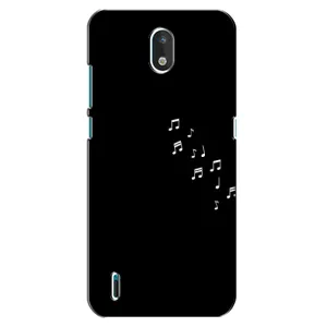 Чохол з картинками на чорному фоні для Nokia 1.3 (Ноти)