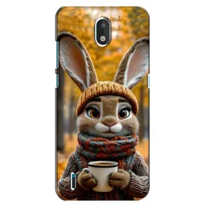Печатный чехол «Зверята с кофе» для Nokia 1.3 (Зайчик с кофе)