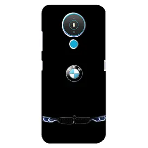 Силиконовый бампер с картинкой машины на Nokia 1.4 (Черный BMW)