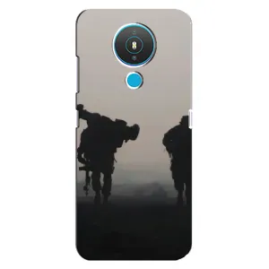 Чехлы на военную тематику для Nokia 1.4 (Бой солдат)