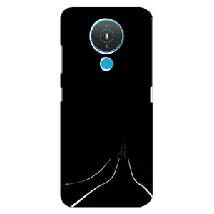 Чехол с картинками на черном фоне для Nokia 1.4 (Дорога)