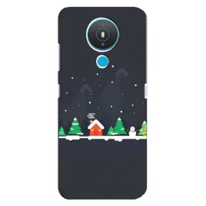 Силиконовый бампер на рождество для Nokia 1.4 (Город зимний)