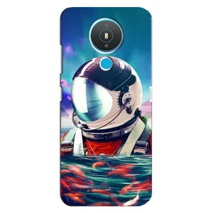 Силиконовый Чехол с принтом "Космонавты" на Nokia 1.4 (Космонавт в воде)