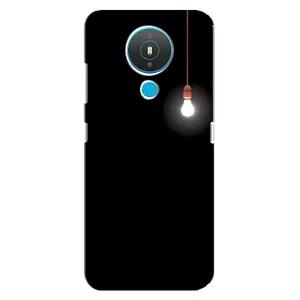 Чехол с картинками на черном фоне для Nokia 1.4 (Лампочка)