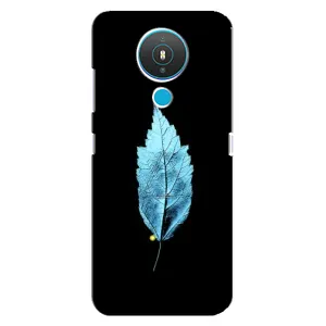Чехол с картинками на черном фоне для Nokia 1.4 (Листочек)