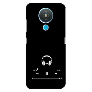 Чехол с картинками на черном фоне для Nokia 1.4 (Плеер)
