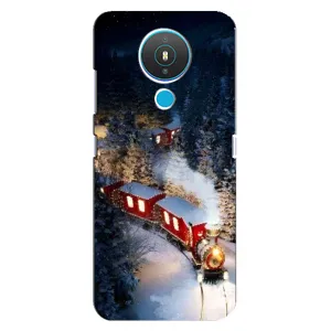 Силиконовый бампер на рождество для Nokia 1.4 (Поезд)