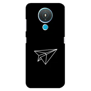 Чехол с картинками на черном фоне для Nokia 1.4 (Самолетик)
