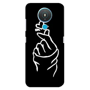 Чехлы (Знак сердечка) на Nokia 1.4 (Сердце на черном)