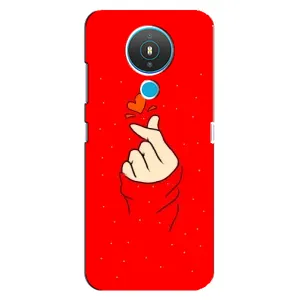Чехлы (Знак сердечка) на Nokia 1.4 (Сердце на красном)