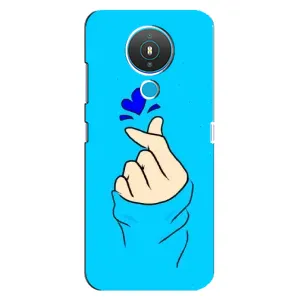 Чехлы (Знак сердечка) на Nokia 1.4 (Сердце на синем)