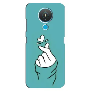 Чехлы (Знак сердечка) на Nokia 1.4 (Сердечко на бирюзовом)