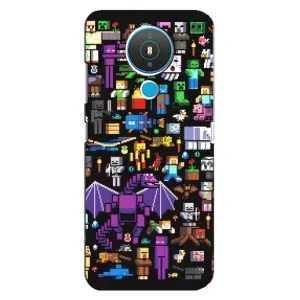Чехол майнкрафт для Nokia 1.4 (Все персонажи)
