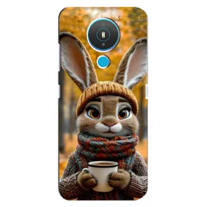 Печатный чехол «Зверята с кофе» для Nokia 1.4 (Зайчик с кофе)