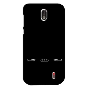 Силиконовый бампер с картинкой машины на Nokia 1 (Силует Audi)
