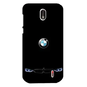 Силиконовый бампер с картинкой машины на Nokia 1 (Черный BMW)