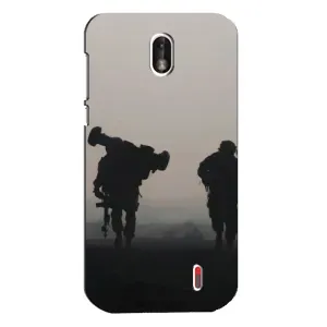 Чехлы на военную тематику для Nokia 1 (Бой солдат)