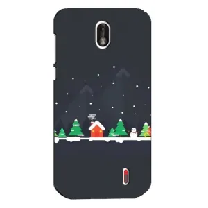 Силиконовый бампер на рождество для Nokia 1 (Город зимний)