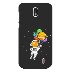 Силиконовый Чехол с принтом "Космонавты" на Nokia 1 (Космонавт с шариками)