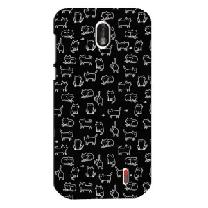 Чехол на тематику: Коты для Nokia 1 (Котики на черном)