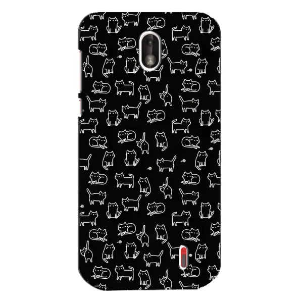Чехол с рисунком «Котики на черном» для Nokia 1 Чехол с рисунком «Котики на черном» для Nokia 1