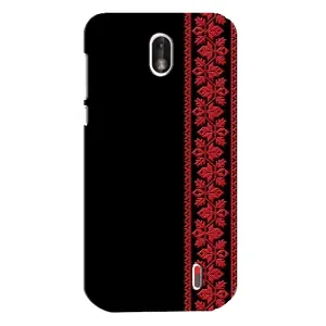Силиконовый Чехол на Nokia 1 (Красная Вышиванка)