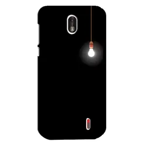 Чехол с картинками на черном фоне для Nokia 1 (Лампочка)