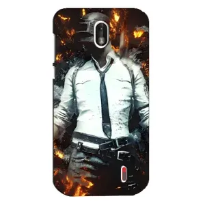 Силиконовый чехол с картинкой "Герой Pubg" на Nokia 1 (Man Пубг)