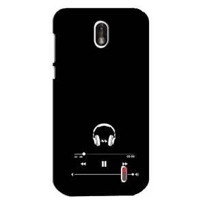 Чехол с картинками на черном фоне для Nokia 1 (Плеер)