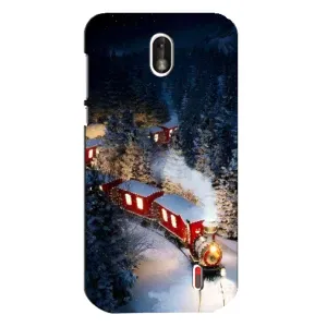 Силиконовый бампер на рождество для Nokia 1 (Поезд)