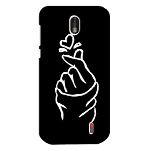 Чехлы (Знак сердечка) на Nokia 1 (Сердце на черном)
