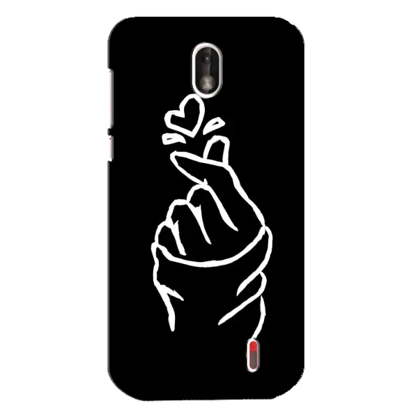 Чехол с рисунком «Сердце на черном» для Nokia 1 Чехол с рисунком «Сердце на черном» для Nokia 1