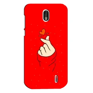 Чехлы (Знак сердечка) на Nokia 1 (Сердце на красном)